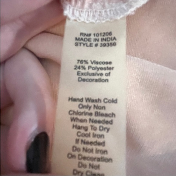 SOFT SURROUNDINGS Crushed Velvet Moroccan Beaded Tunic in Pink, Size PXS EUC - Picture 12 of 14